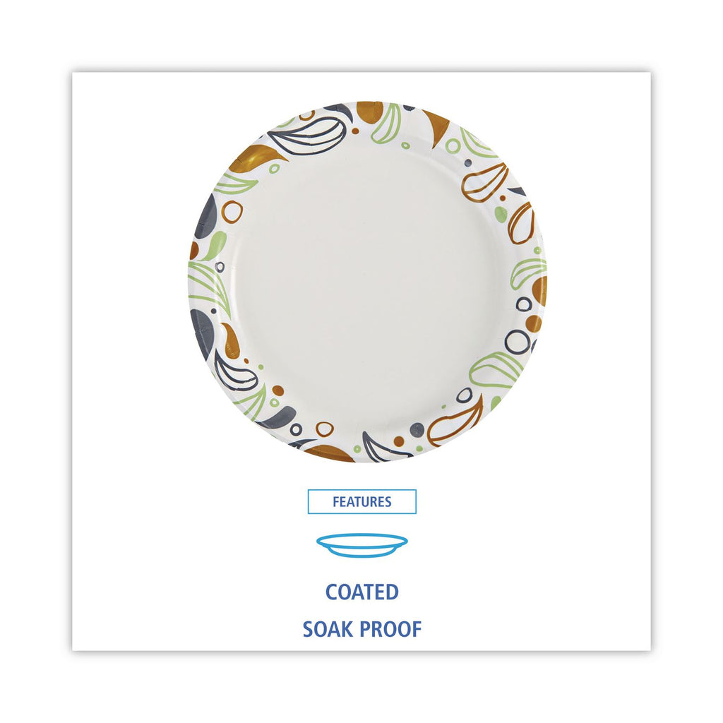 Deerfield Printed Paper Plates, 6" Dia, Coated/Soak Proof, Multicolor, 250/Pack, 4 Packs/Carton