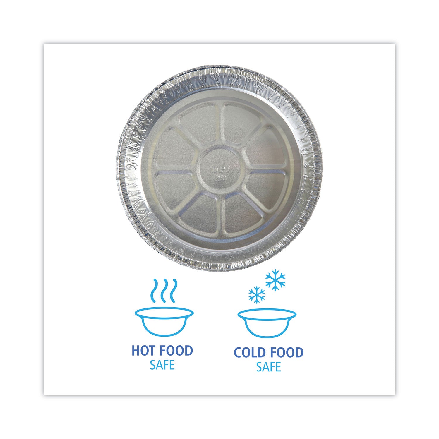 Round Aluminum To-Go Containers, 48 oz, 9" Diameter x 1.66"h, Silver, 500/Carton