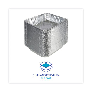 Aluminum Steam Table Pans, Half-Size Deep128 oz., 2.56" Deep, 10.38 x 12.75, 100/Carton