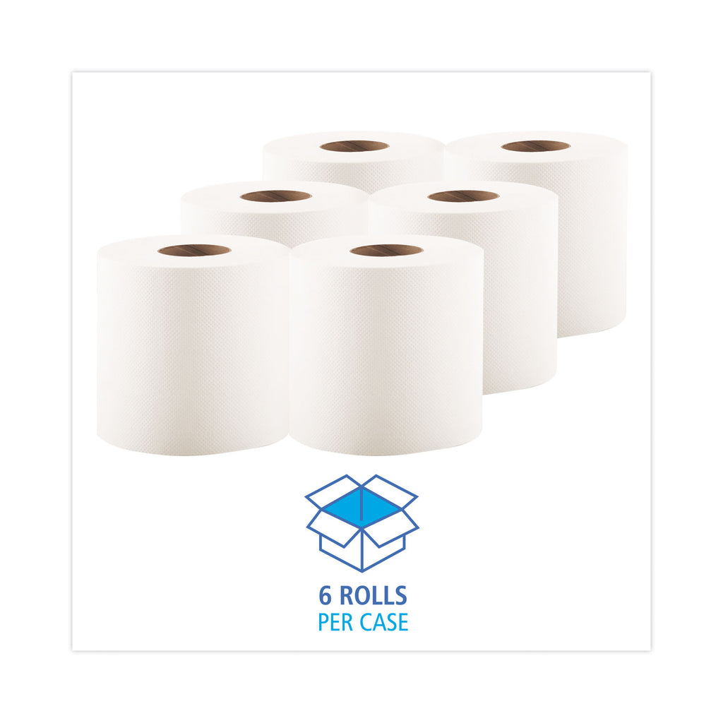 Center-Pull Hand Towels, 2-Ply, Perforated, 7.87 x 10, White, 600/Roll, 6 Rolls/Carton