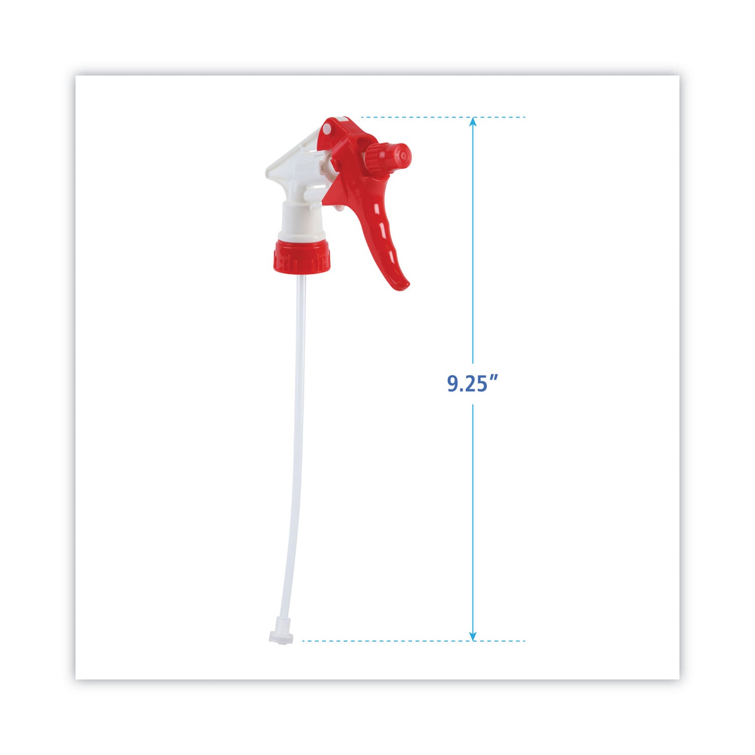 Trigger Sprayer 250, 9.25" Tube Fits 32 oz Bottles, Red/White, 24/Carton