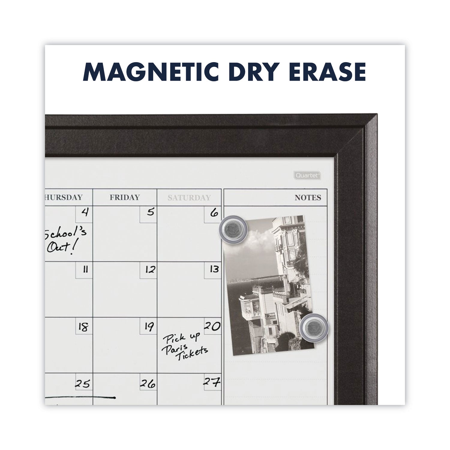 Home Decor Magnetic Combo Dry Erase Board with Cork Board on Bottom, 23 x 17, Tan/White Surface, Espresso Wood Frame