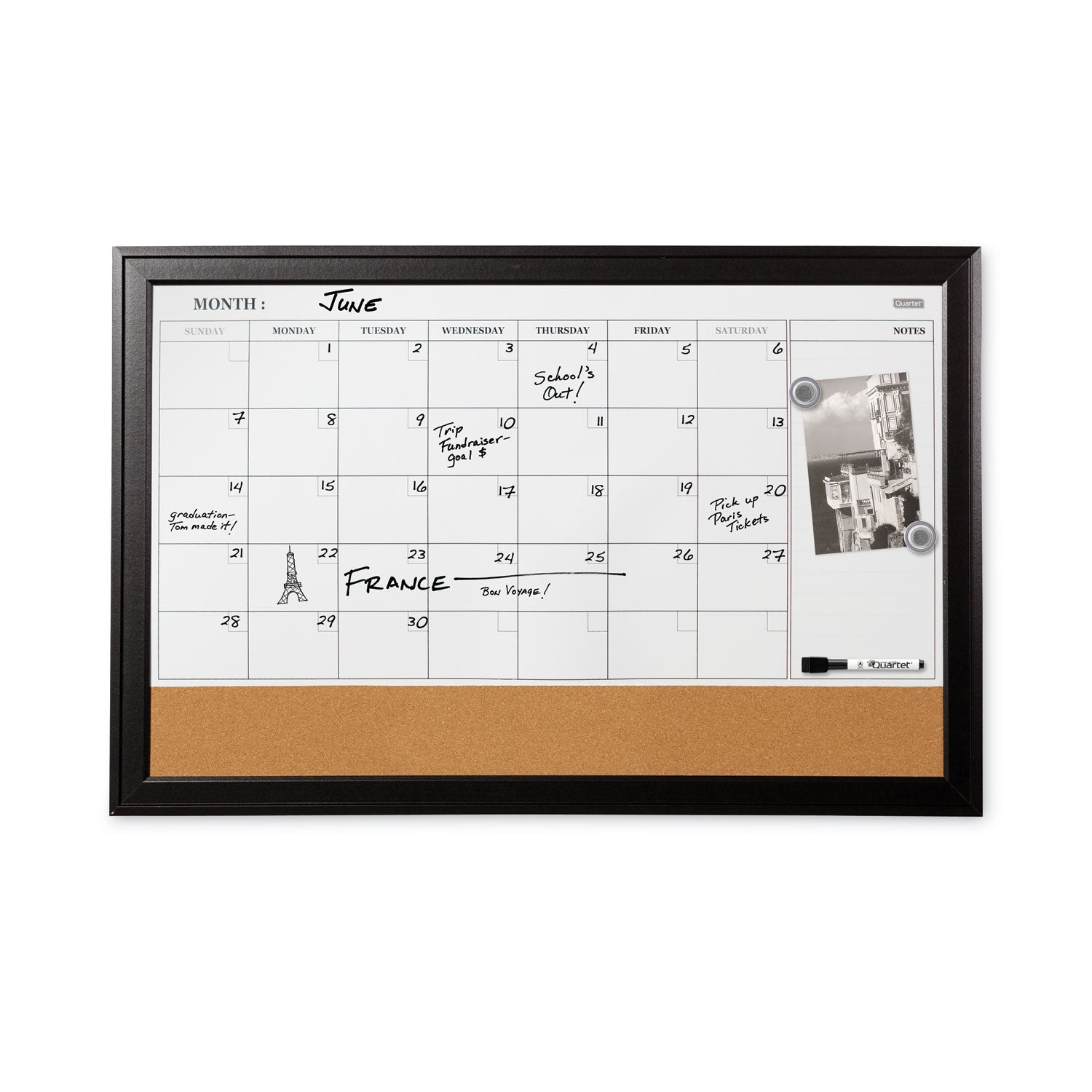 home-decor-magnetic-combo-dry-erase-board-with-cork-board-on-bottom-23-x-17-tan-white-surface-espresso-wood-frame_qrt79275 - 3