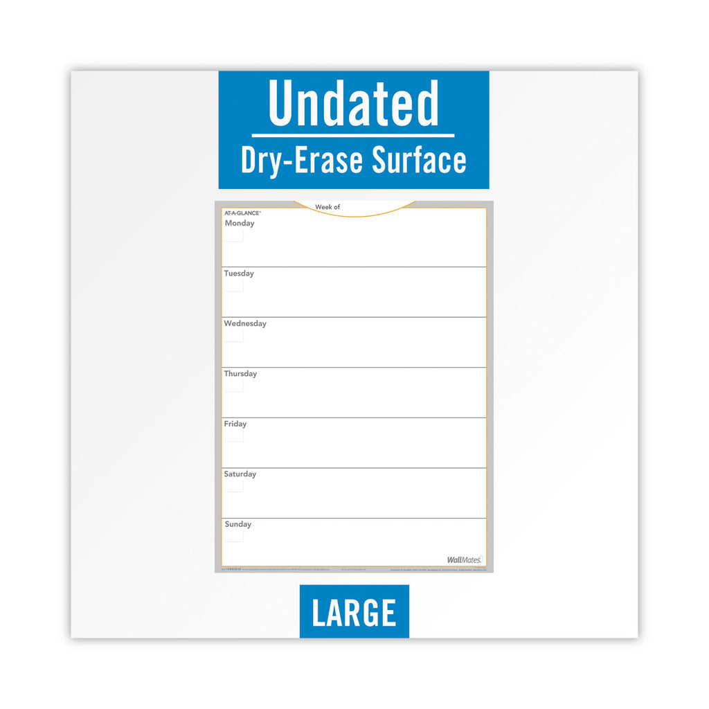 WallMates Self-Adhesive Dry Erase Weekly Planning Surfaces, 18 x 24, White/Gray/Orange Sheets, Undated