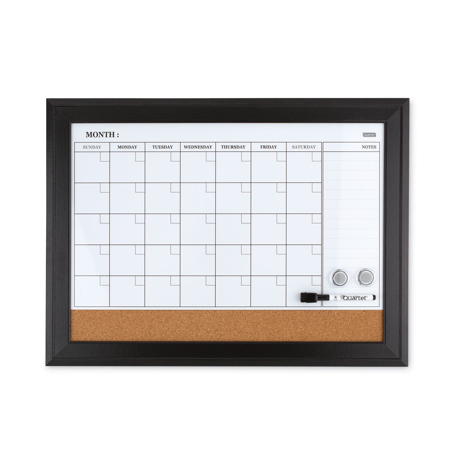 home-decor-magnetic-combo-dry-erase-board-with-cork-board-on-bottom-23-x-17-tan-white-surface-espresso-wood-frame_qrt79275 - 2