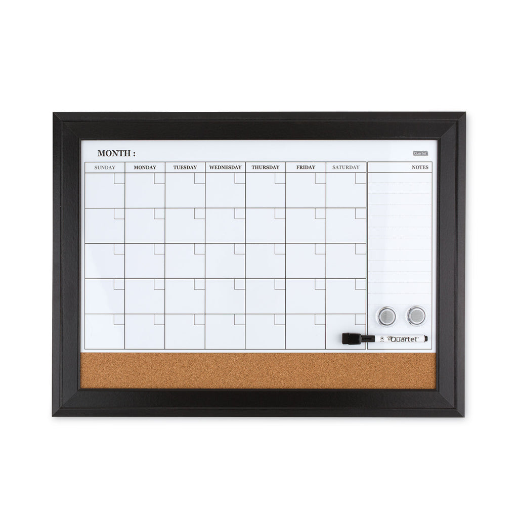 Home Decor Magnetic Combo Dry Erase Board with Cork Board on Bottom, 23 x 17, Tan/White Surface, Espresso Wood Frame