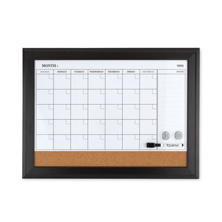 Home Decor Magnetic Combo Dry Erase Board with Cork Board on Bottom, 23 x 17, Tan/White Surface, Espresso Wood Frame