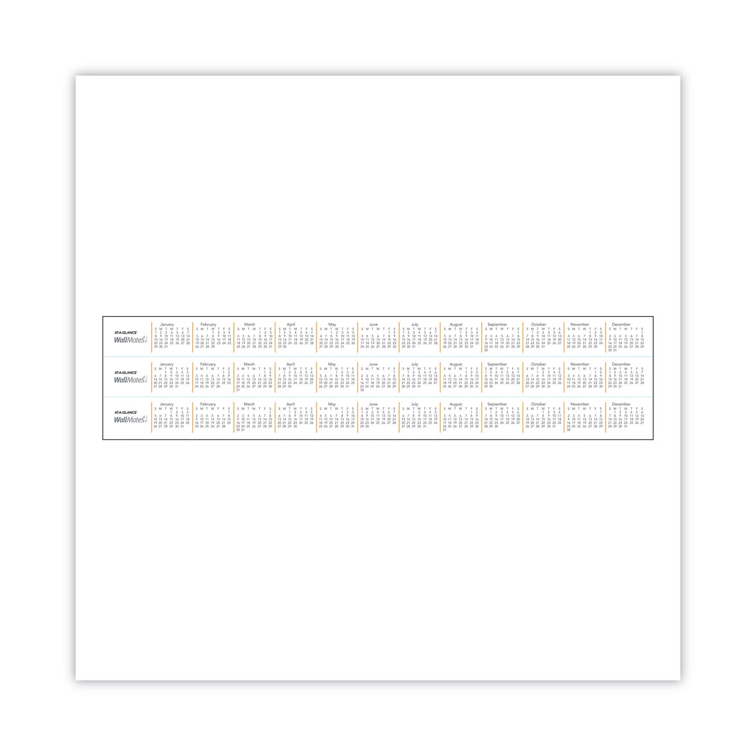 WallMates Self-Adhesive Dry Erase Weekly Planning Surfaces, 18 x 24, White/Gray/Orange Sheets, Undated - 
