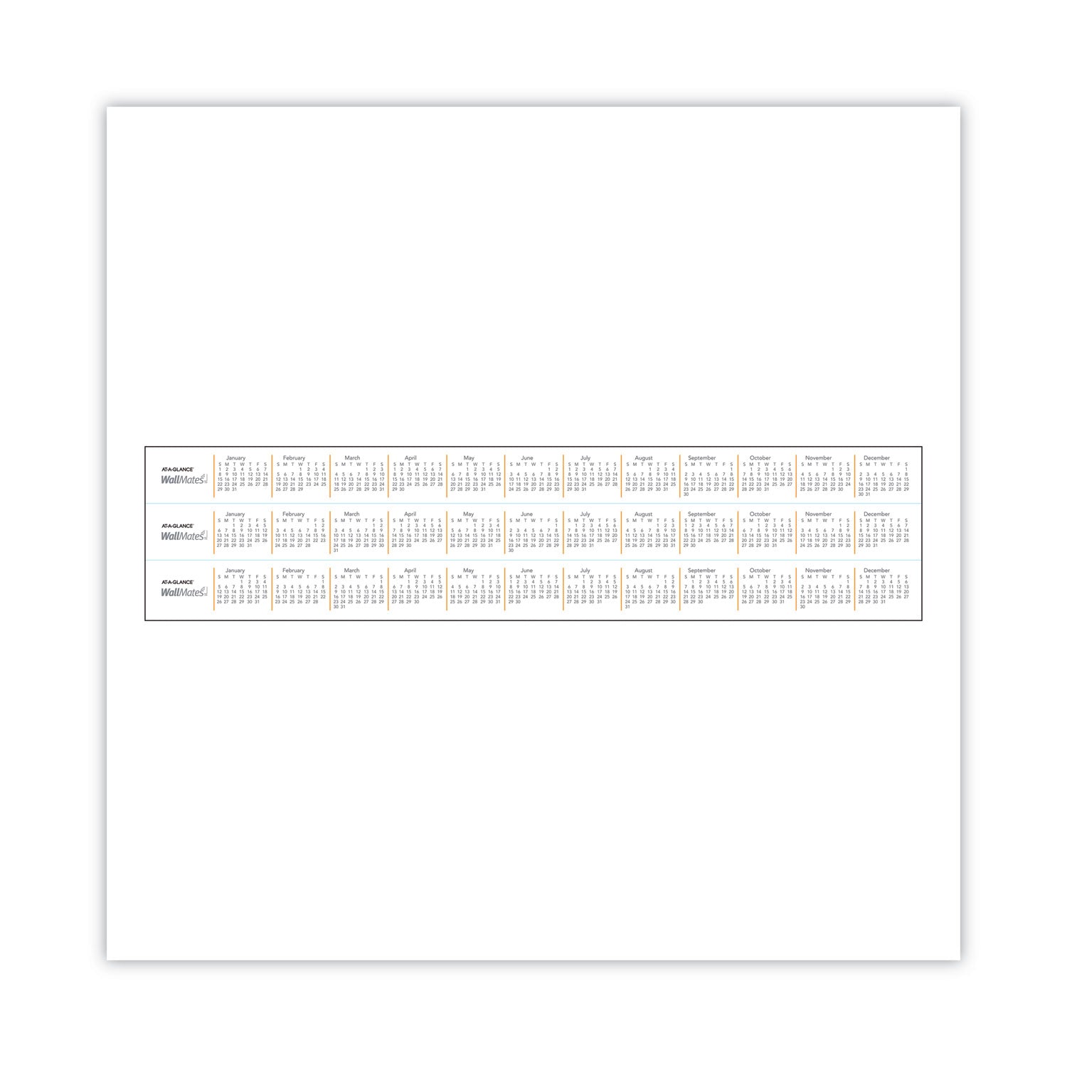 WallMates Self-Adhesive Dry Erase Weekly Planning Surfaces, 18 x 24, White/Gray/Orange Sheets, Undated