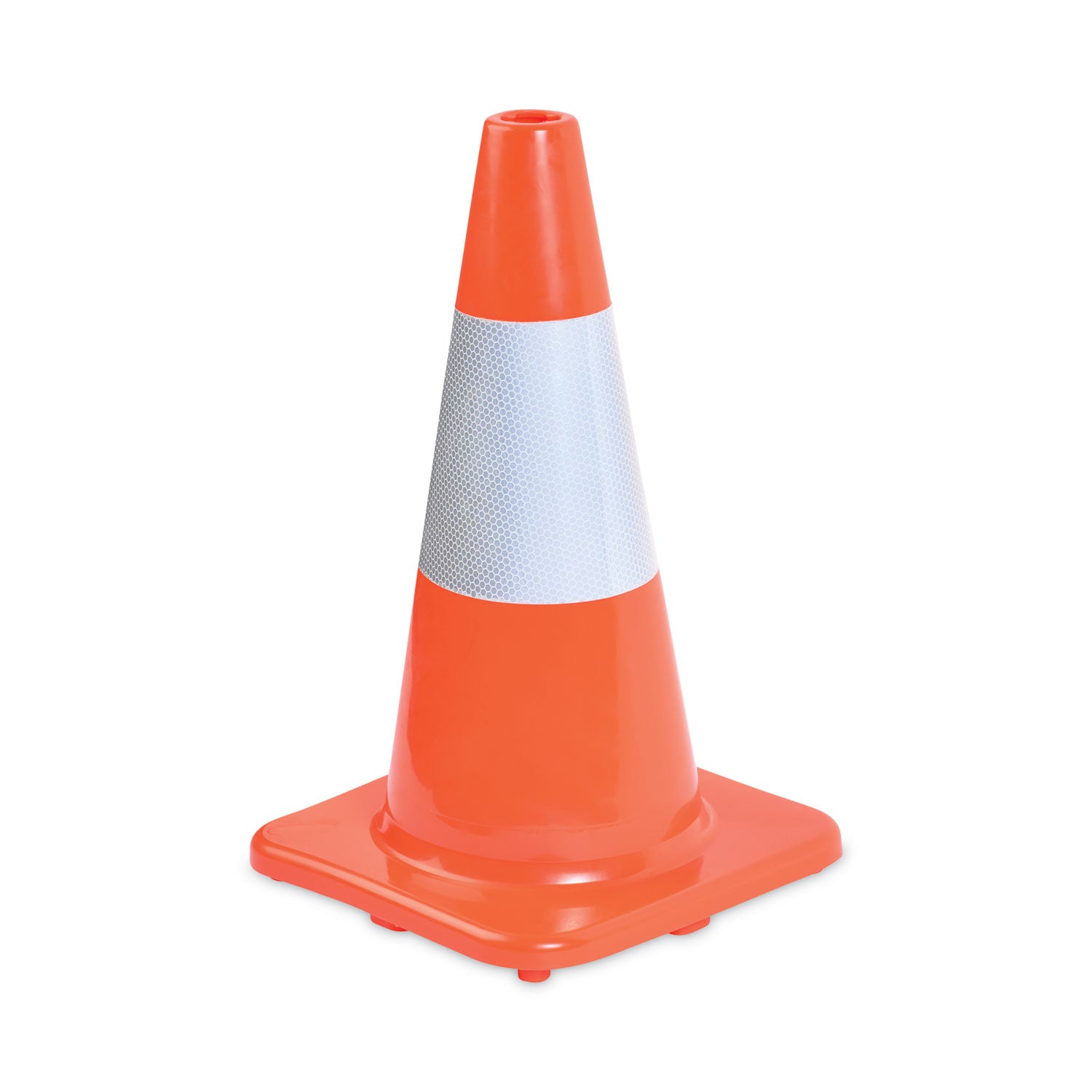 Traffic Cone, 10 x 10 x 18, Orange/Silver - 