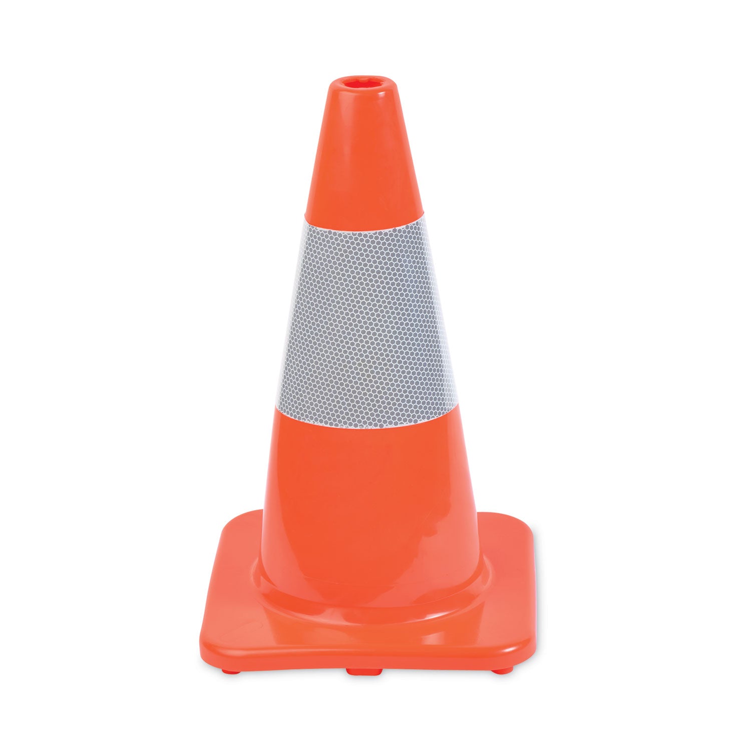 Traffic Cone, 10 x 10 x 18, Orange/Silver - 