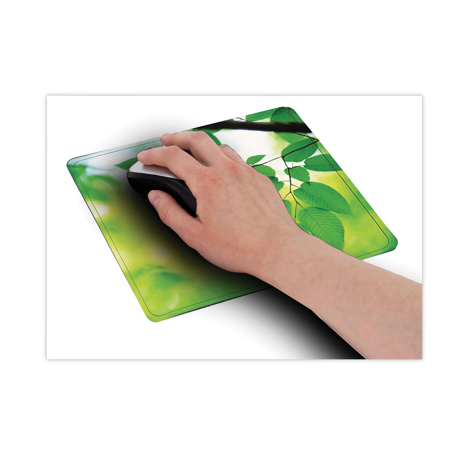 Recycled Mouse Pad, 9 x 8, Leaves Design - 