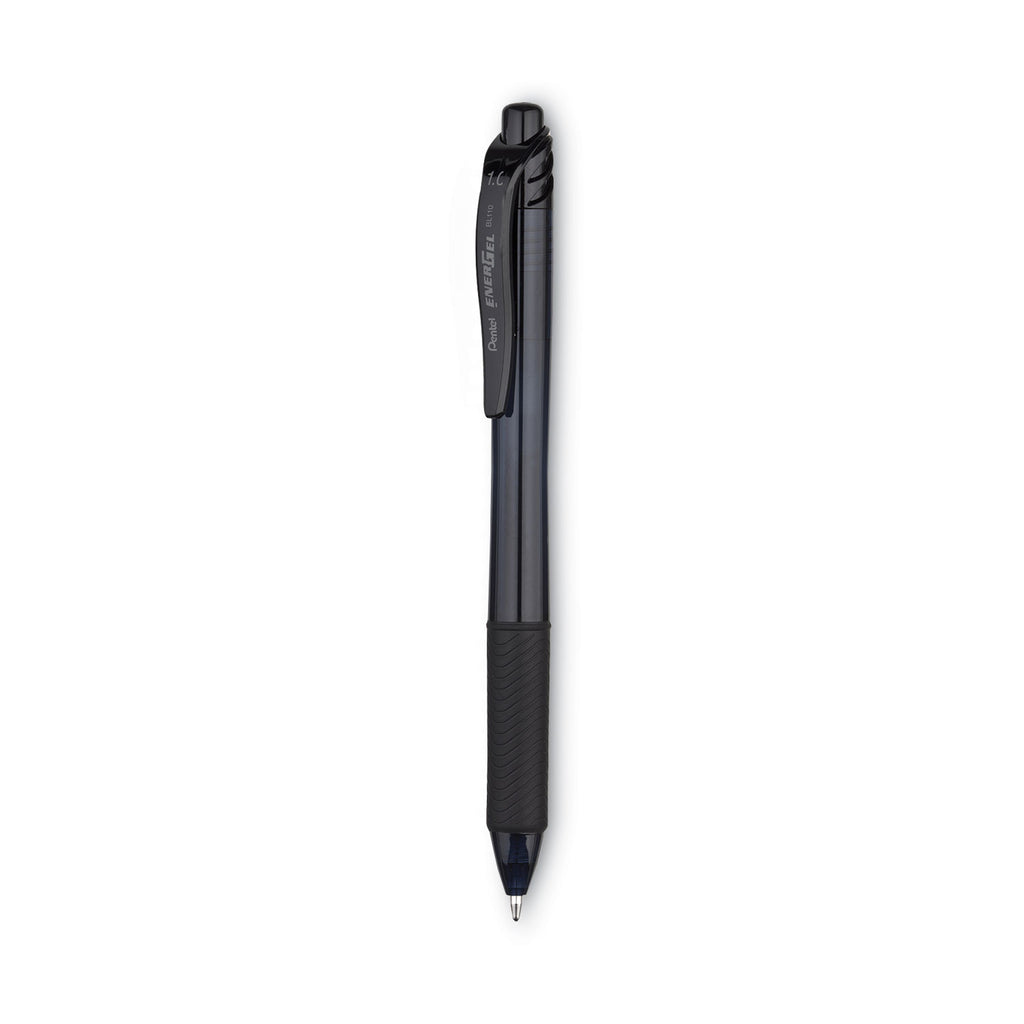 EnerGel-X Gel Pen, Retractable, Bold 1 mm, Black Ink, Smoke/Black Barrel, Dozen - 