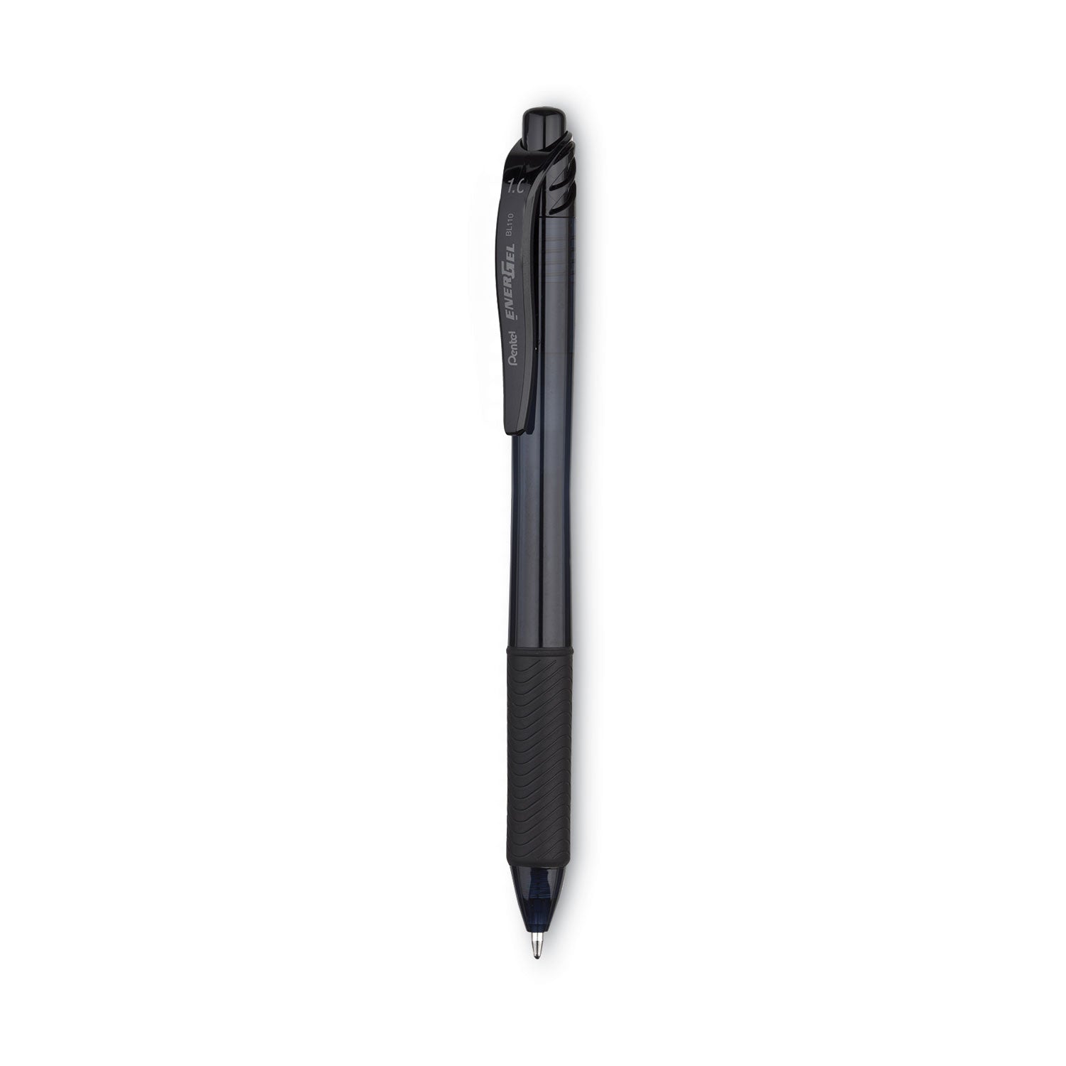 EnerGel-X Gel Pen, Retractable, Bold 1 mm, Black Ink, Smoke/Black Barrel, Dozen - 