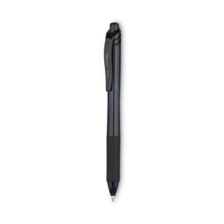 EnerGel-X Gel Pen, Retractable, Bold 1 mm, Black Ink, Smoke/Black Barrel, Dozen - 