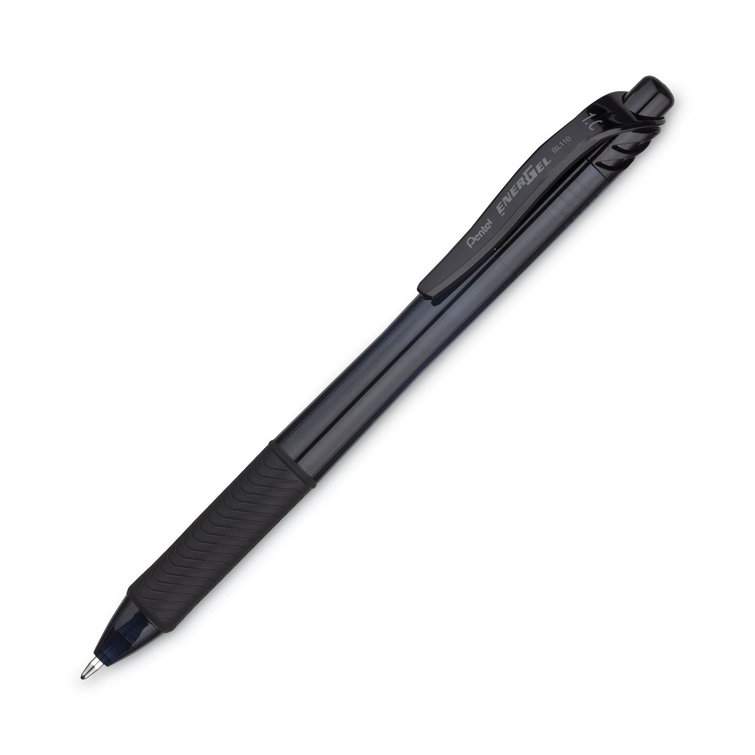 EnerGel-X Gel Pen, Retractable, Bold 1 mm, Black Ink, Smoke/Black Barrel, Dozen - 