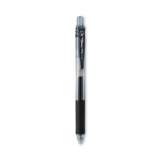 EnerGel-X Gel Pen, Retractable, Fine 0.5 mm Needle Tip, Black Ink, Clear/Black Barrel, Dozen - 
