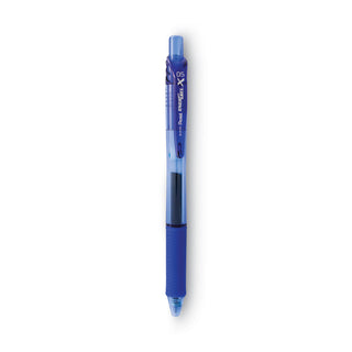 EnerGel-X Gel Pen, Retractable, Fine 0.5 mm Needle Tip, Blue Ink, Translucent Blue/Blue Barrel, Dozen - 