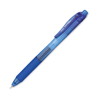 EnerGel-X Gel Pen, Retractable, Fine 0.5 mm Needle Tip, Blue Ink, Translucent Blue/Blue Barrel, Dozen - 