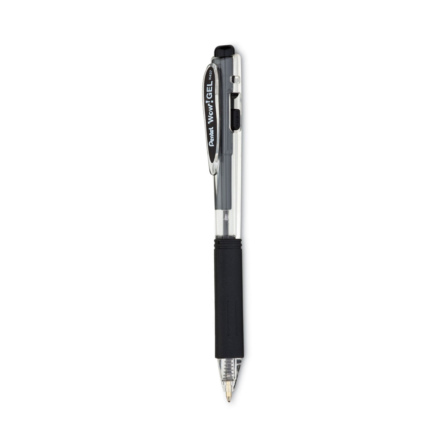 wow!-gel-pen-retractable-medium-07-mm-black-ink-clear-black-barrel-12-pack_penk437bps12a - 1