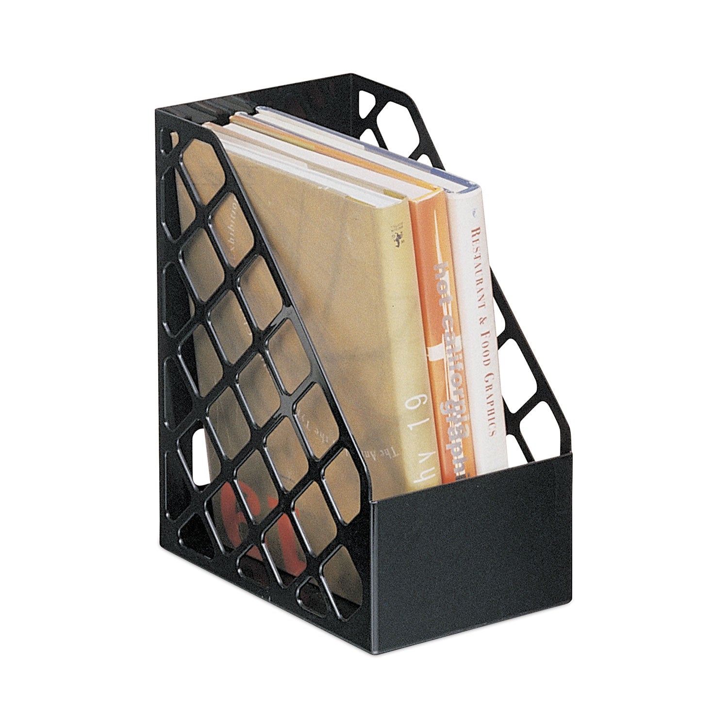 Recycled Plastic Large Magazine File, 6.25 x 9.5 x 11.88, Black - 