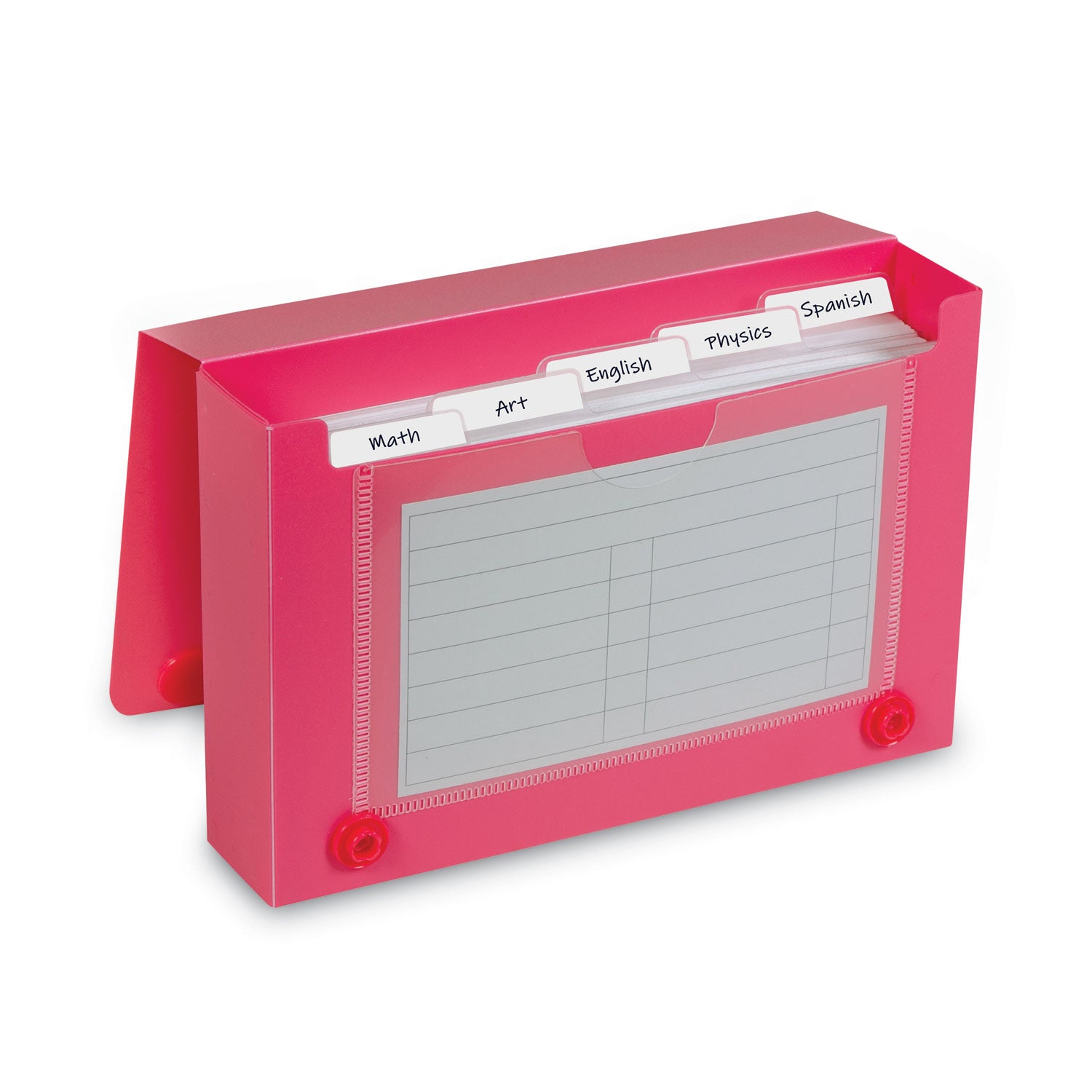 Index Card Case, Holds 100 3 x 5 Cards, 5.38 x 1.25 x 3.5, Polypropylene, Assorted Colors