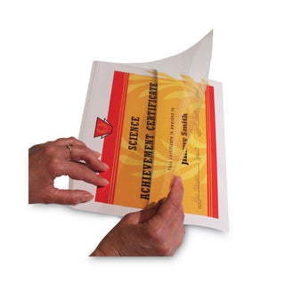 Quick Cover Laminating Pockets, 12 mil, 9.13" x 11.5", Gloss Clear, 25/Box - 