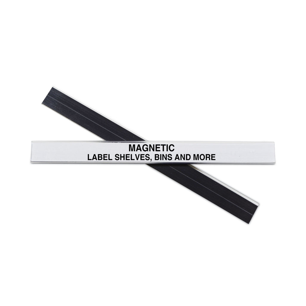 HOL-DEX Magnetic Shelf/Bin Label Holders, Side Load, 0.5 x 6, Clear, 10/Box - 