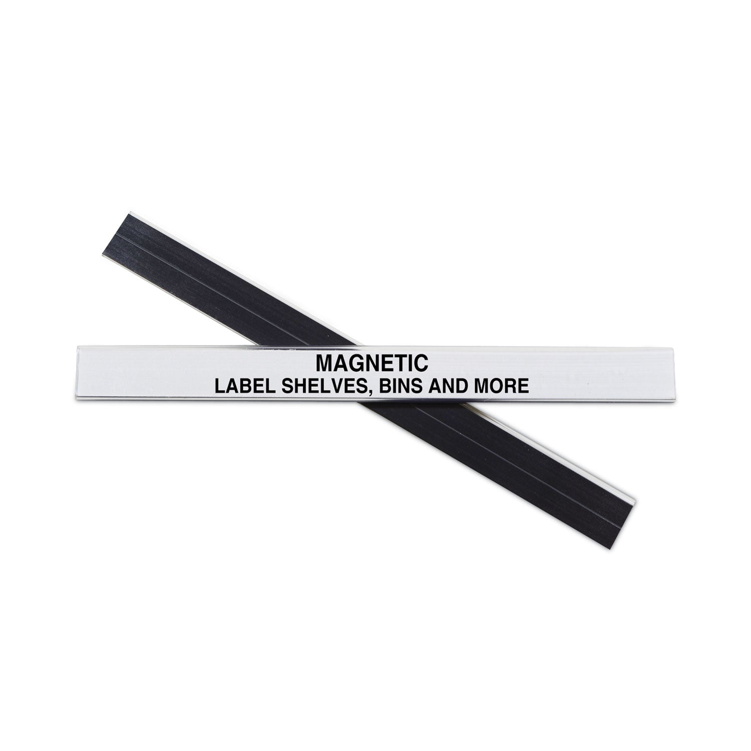 HOL-DEX Magnetic Shelf/Bin Label Holders, Side Load, 0.5 x 6, Clear, 10/Box - 