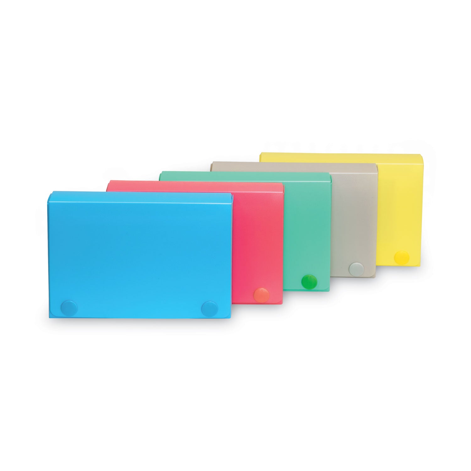 Index Card Case, Holds 100 3 x 5 Cards, 5.38 x 1.25 x 3.5, Polypropylene, Assorted Colors - 