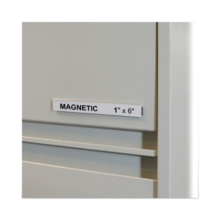 HOL-DEX Magnetic Shelf/Bin Label Holders, Side Load, 1 x 6, Clear, 10/Box - 