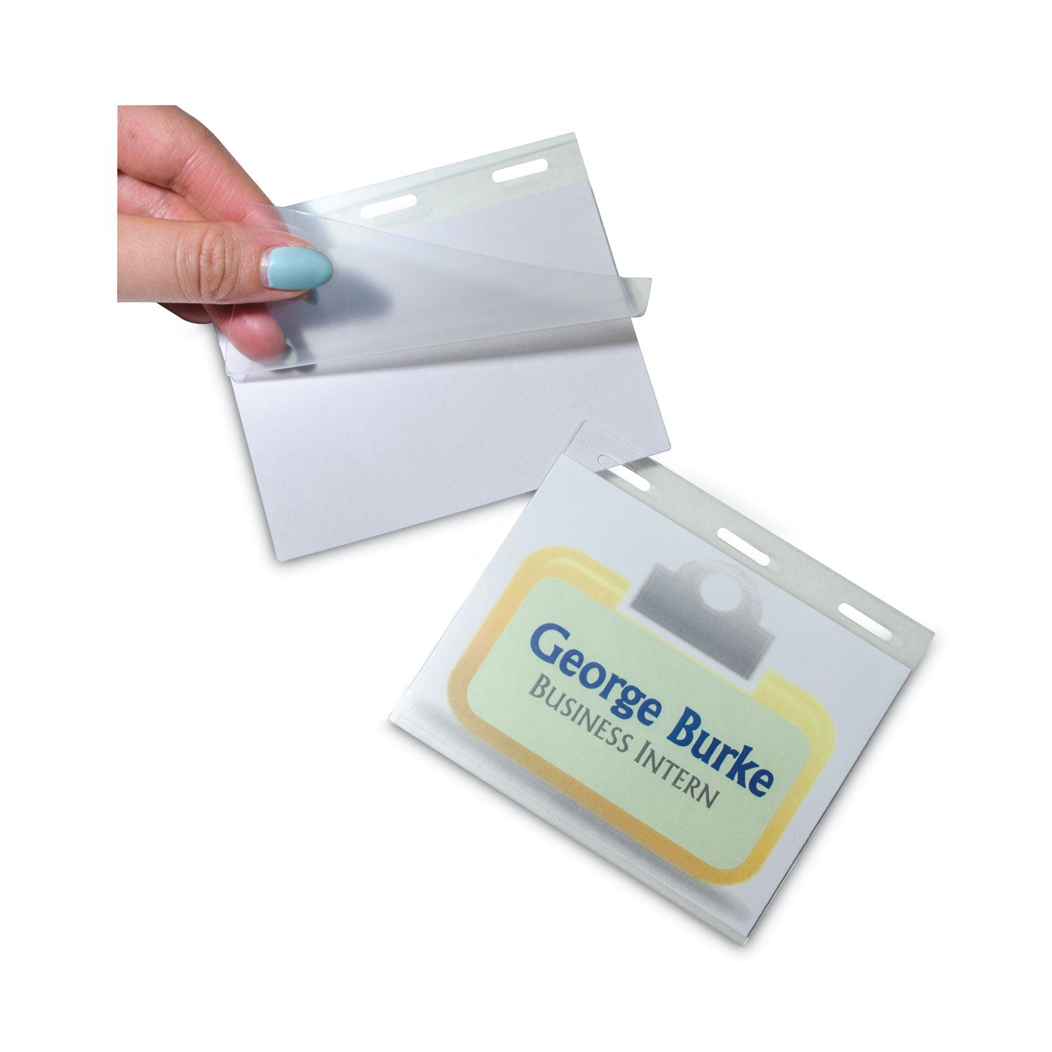 self-laminating-magnetic-style-name-badge-holder-kit-3-x-4-clear-20-box_cli92843 - 4