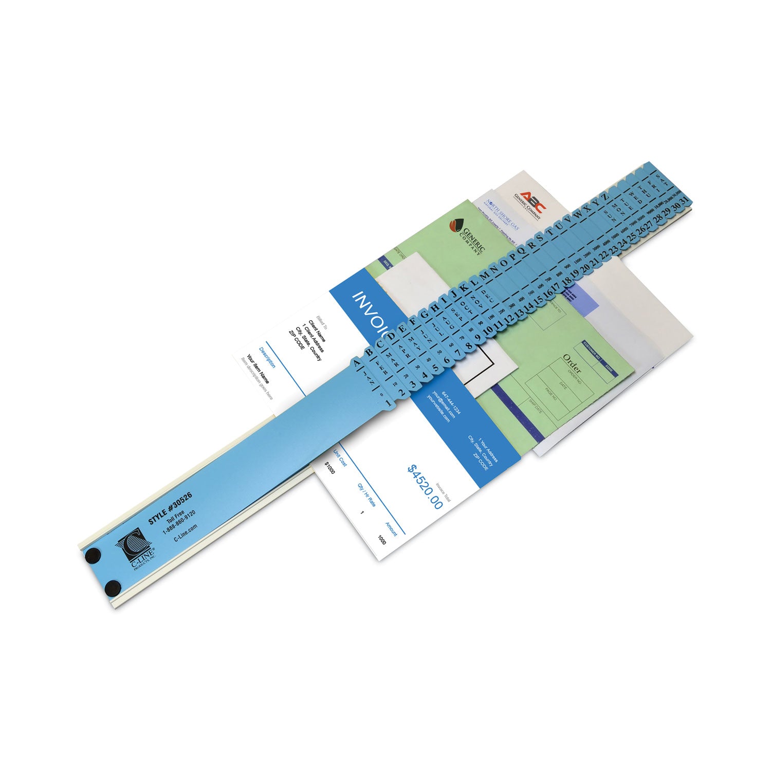 Plastic Indexed Sorter, 31 Dividers, Alpha/Numeric/Month/Date/Day Index, Letter Size, Blue Frame - 