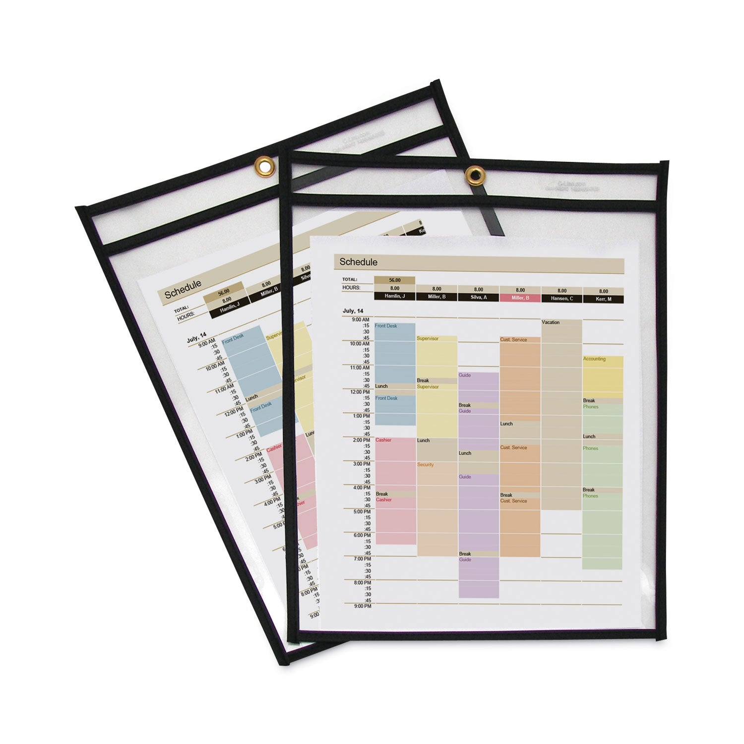 Shop Ticket Holders, Stitched, Both Sides Clear, 75 Sheets, 9 x 12, 25/Box - 
