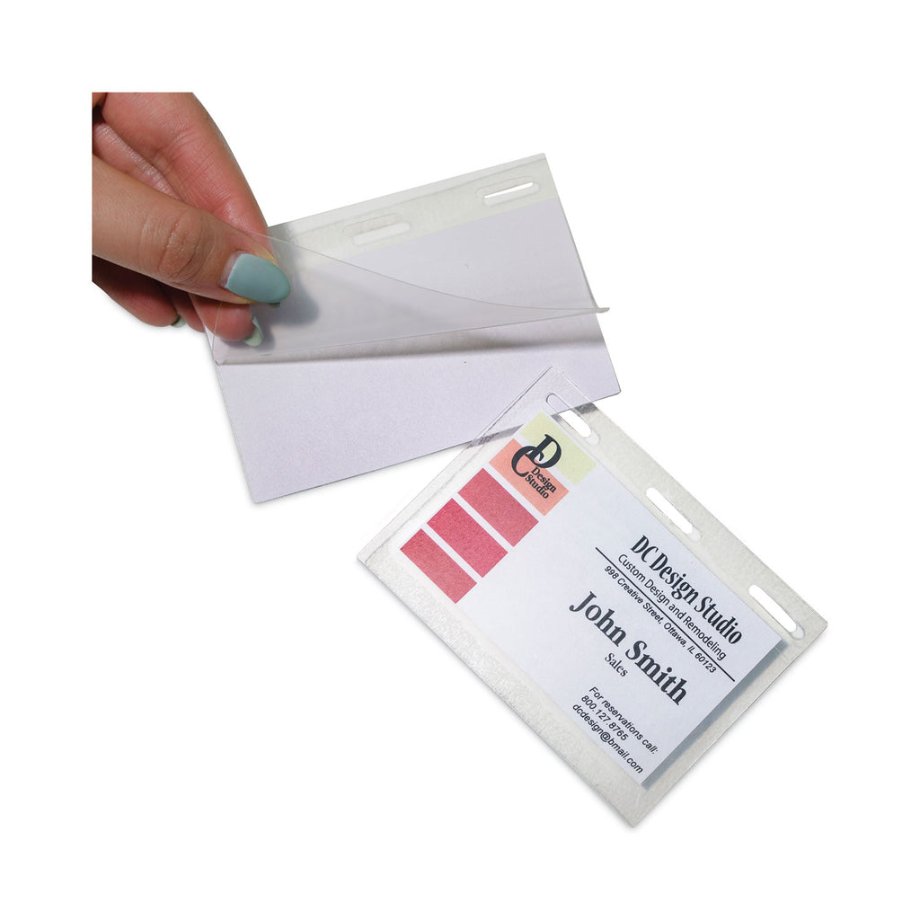 Self-Laminating Magnetic Style Name Badge Holder Kit, 2" x 3", Clear, 20/Box