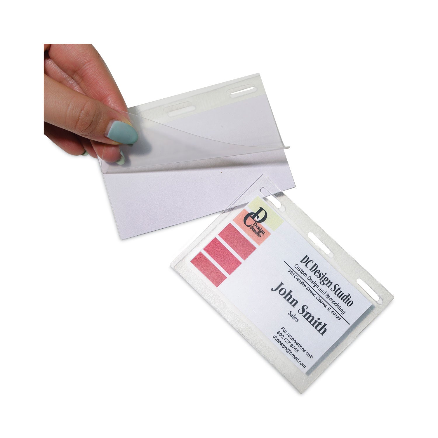 Self-Laminating Magnetic Style Name Badge Holder Kit, 2" x 3", Clear, 20/Box
