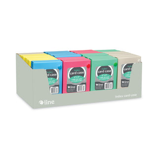 Index Card Case, Holds 100 3 x 5 Cards, 5.38 x 1.25 x 3.5, Polypropylene, Assorted Colors