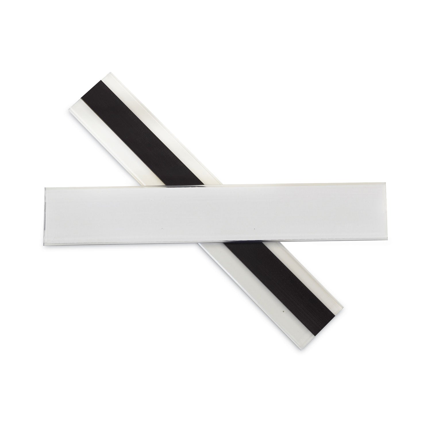 HOL-DEX Magnetic Shelf/Bin Label Holders, Side Load, 1 x 6, Clear, 10/Box - 