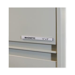 HOL-DEX Magnetic Shelf/Bin Label Holders, Side Load, 0.5 x 6, Clear, 10/Box - 