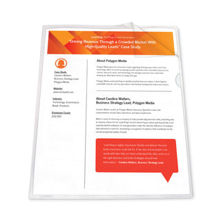 Antimicrobial Protected Poly Project Folders, Letter Size, Clear, 25/Box - 