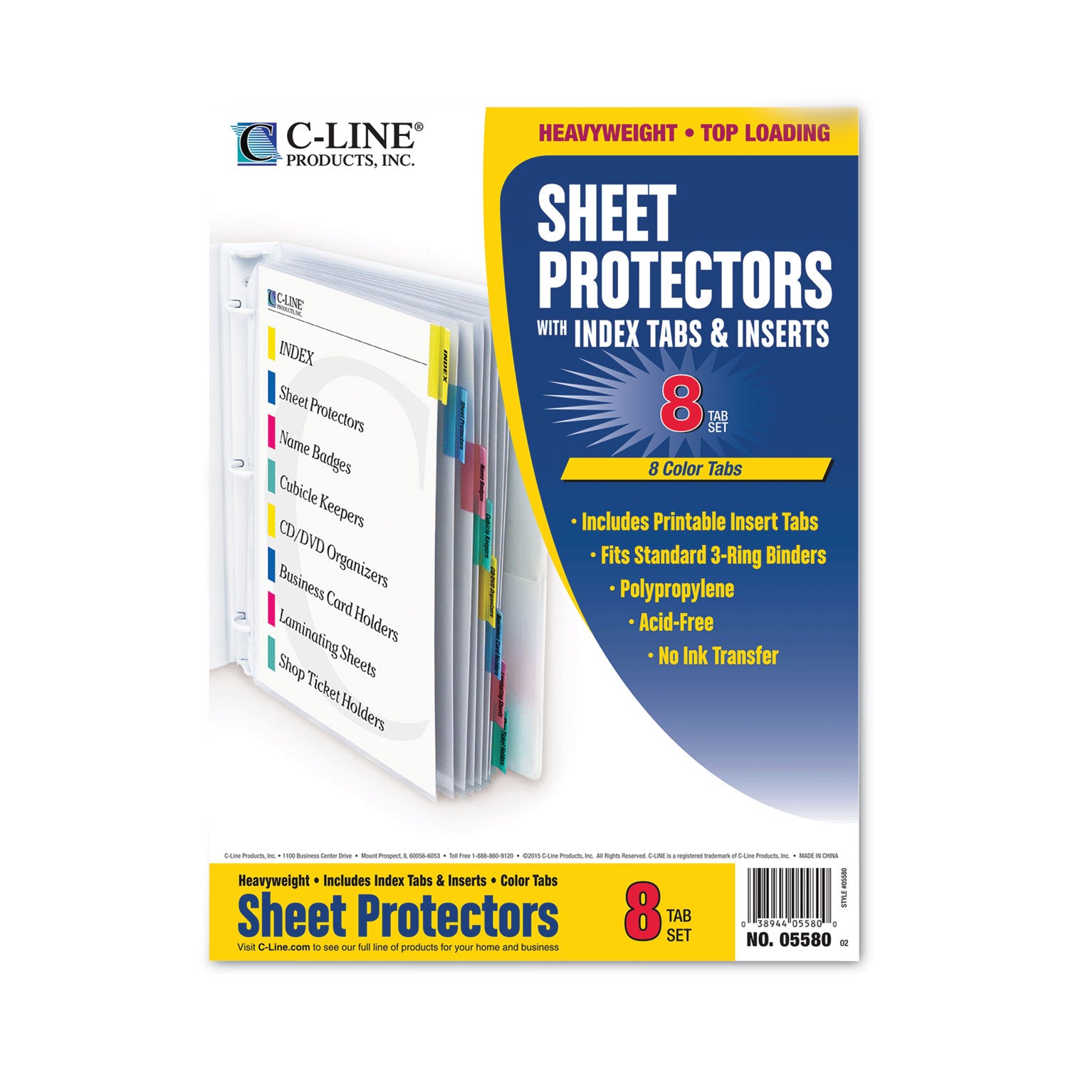 sheet-protectors-with-index-tabs-assorted-color-tabs-2-11-x-85-8-set_cli05580 - 3