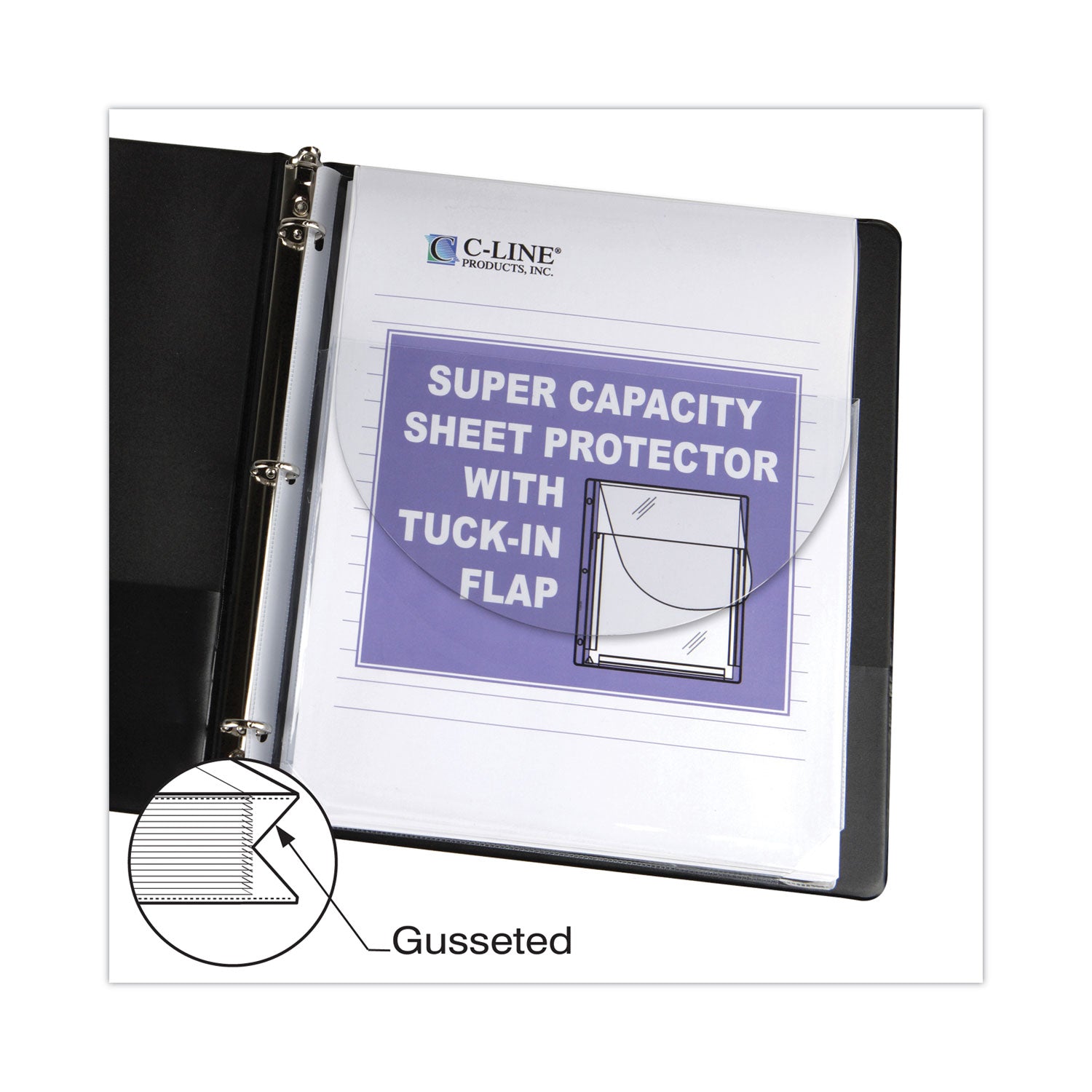 Super Capacity Sheet Protectors with Tuck-In Flap, 200", Letter Size, 10/Pack - 