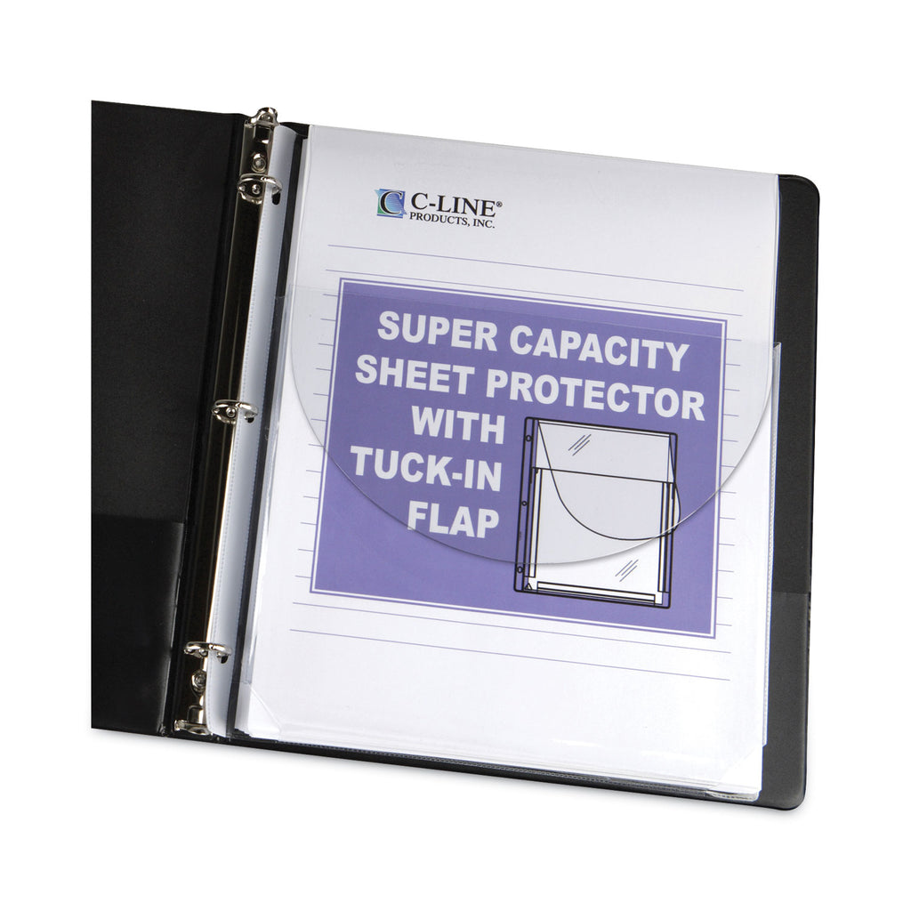 Super Capacity Sheet Protectors with Tuck-In Flap, 200", Letter Size, 10/Pack - 