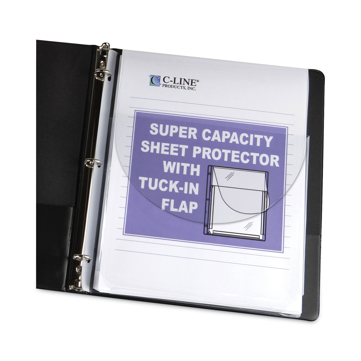 Super Capacity Sheet Protectors with Tuck-In Flap, 200", Letter Size, 10/Pack - 