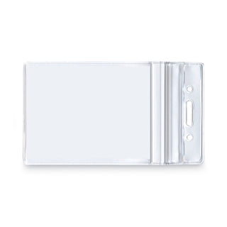 Resealable ID Badge Holders, Vertical Orientation, Transparent Frost 2.68" x 5" Holder, 2.38" x 3.75" Insert, 50/Pack