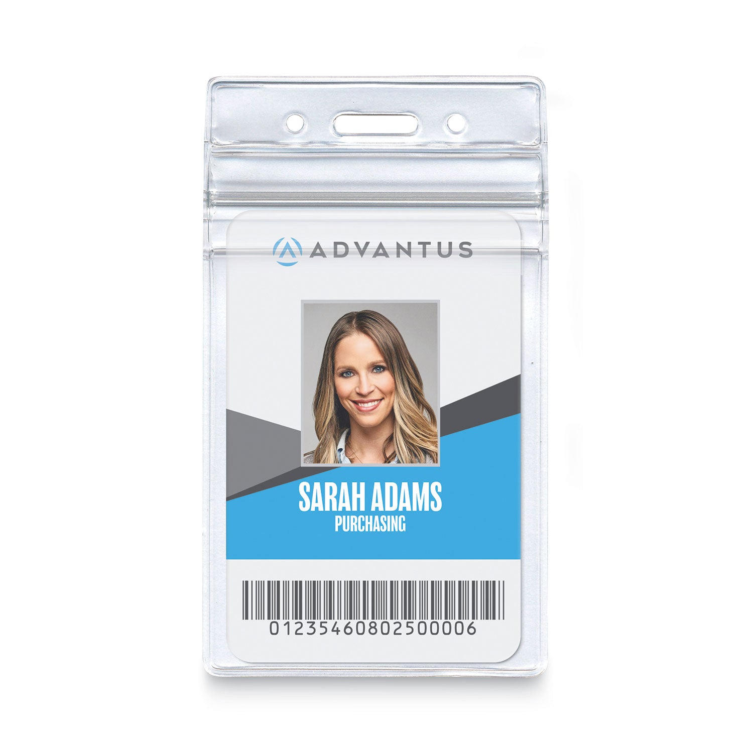 Resealable ID Badge Holders, Vertical Orientation, Transparent Frost 2.68" x 5" Holder, 2.38" x 3.75" Insert, 50/Pack - 