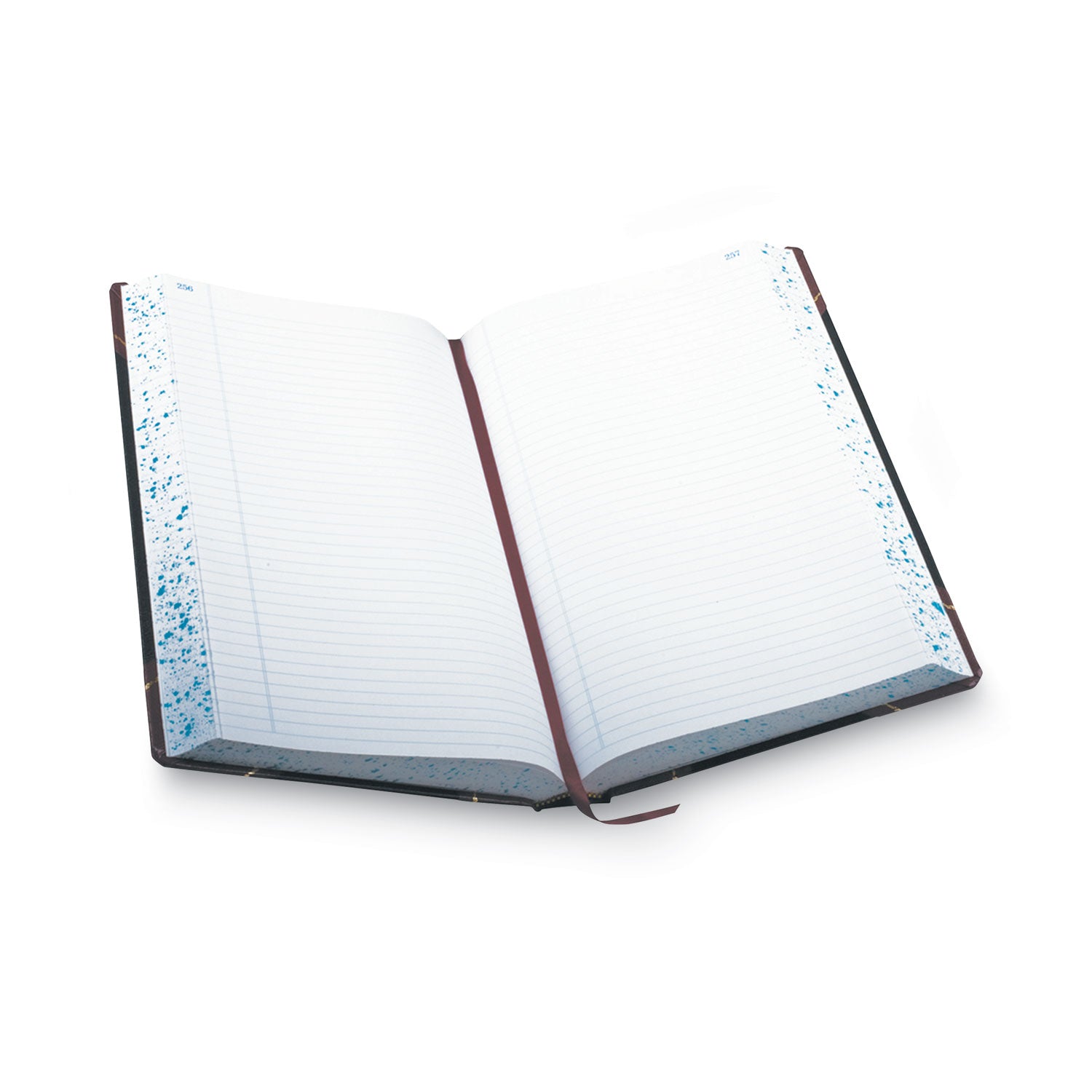 Account Record Book, Record-Style Rule, Black/Red/Gold Cover, 13.75 x 8.38 Sheets, 500 Sheets/Book