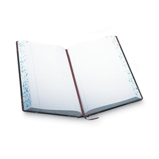 Account Record Book, Record-Style Rule, Black/Red/Gold Cover, 13.75 x 8.38 Sheets, 500 Sheets/Book