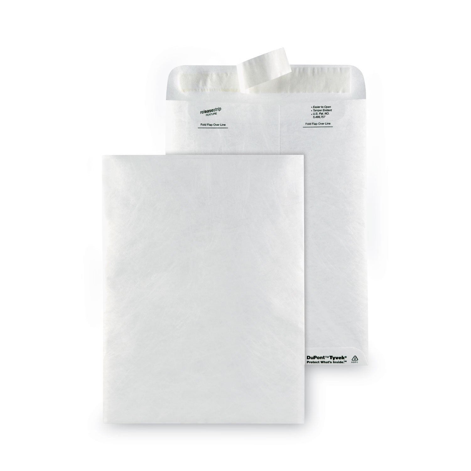 Lightweight 14 lb Tyvek Catalog Mailers, #10 1/2, Square Flap, Redi-Strip Adhesive Closure, 9 x 12, White, 50/Box - 