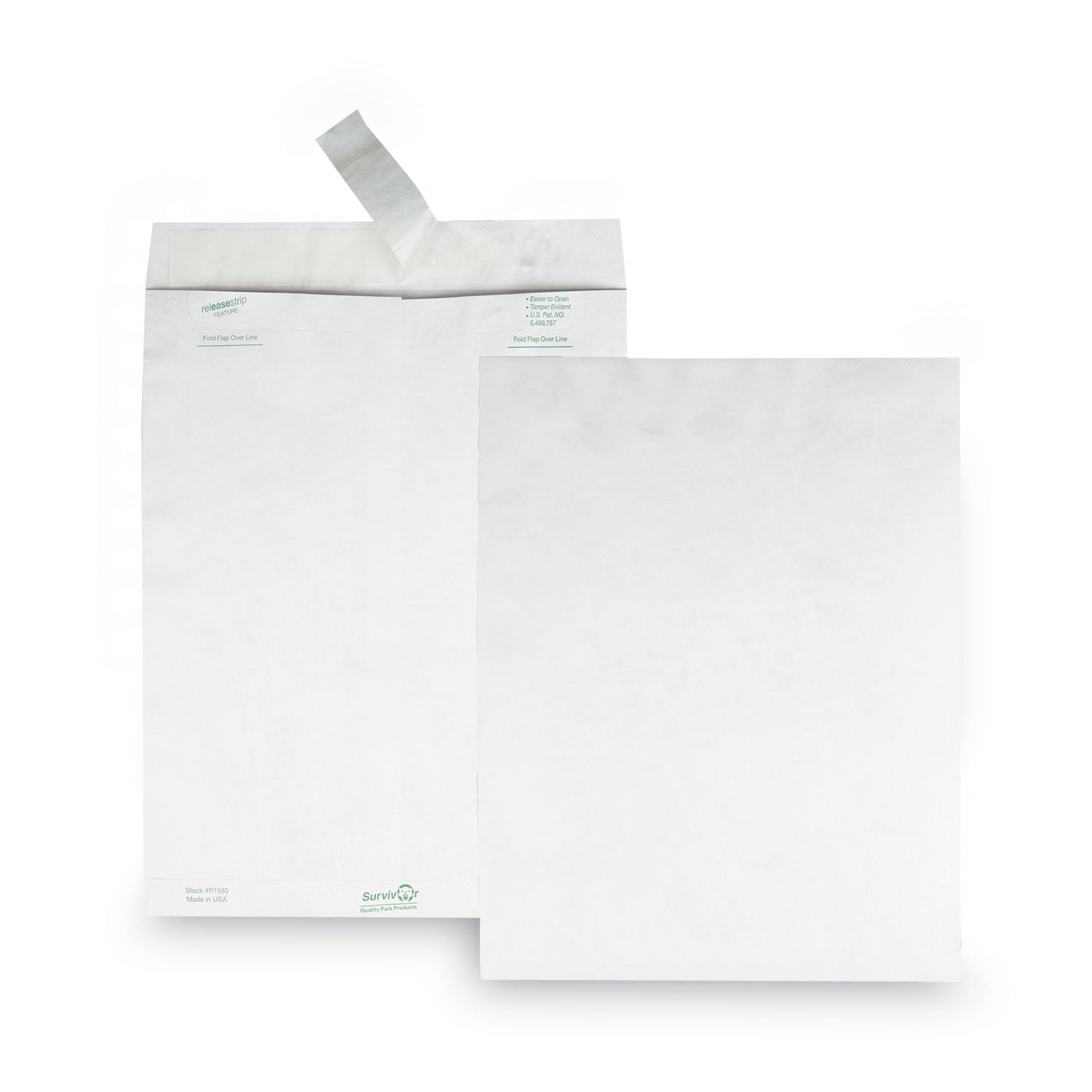 Lightweight 14 lb Tyvek Catalog Mailers, #13 1/2, Square Flap, Redi-Strip Adhesive Closure, 10 x 13, White, 50/Box - 